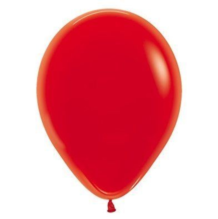 Balloon 30cm Inflated Hi-Float Red Latex Each