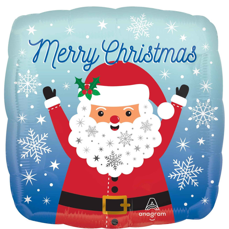 Balloon Foil 43cm Inflated Snowy Christmas Santa