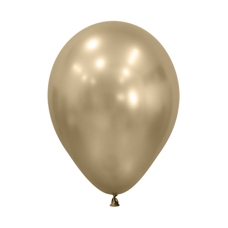 Balloon 30cm Inflated Hi-Float Silk Gold Dust Latex
