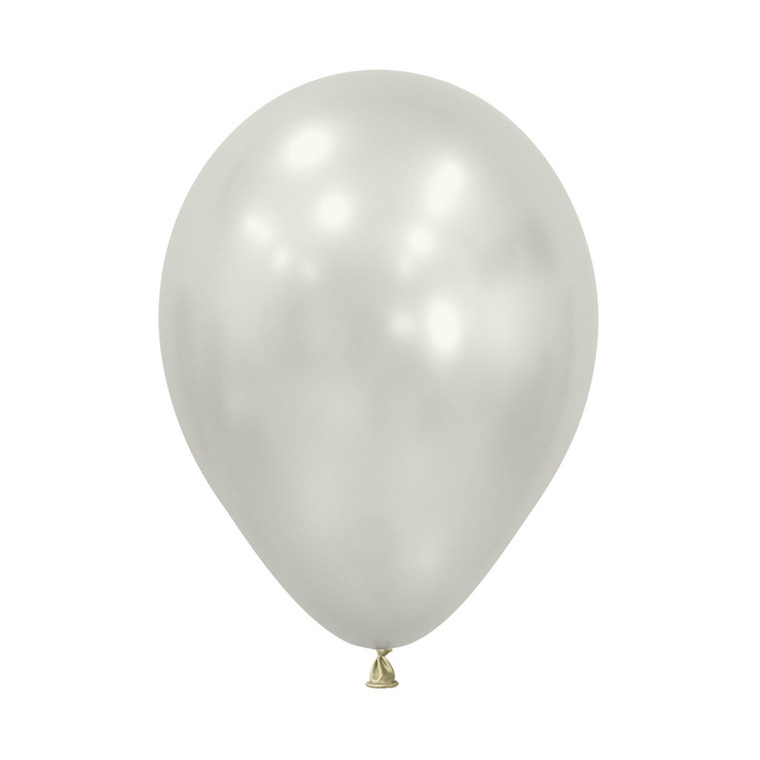 Balloon 30cm Inflated Hi-Float Silk Oyster White Latex