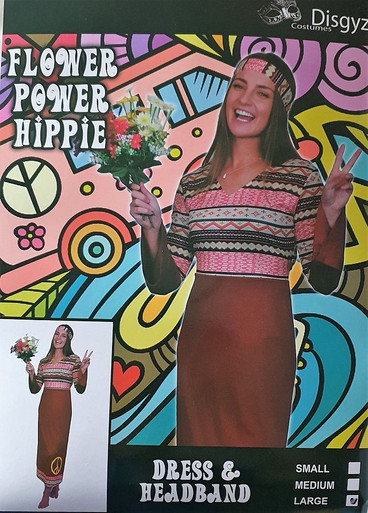 Adult Flower Power Hippie Dress - All Party Supplies