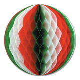 12-Inch Red, White and Green Pkgd Tissue Ball