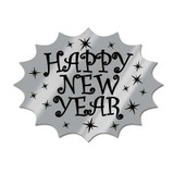 Black and Silver Foil Happy New Year Cutout