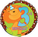 Third Birthday Jungle Party Balloon