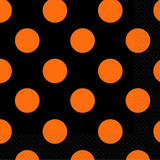 Orange/Black Dots Beverage Napkins 16 Count