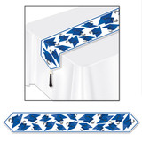 Printed Blue Grad Cap Table Runner