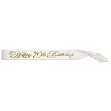 Glittered Happy 70Th Birthday Satin Sash