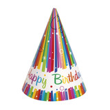 8 CT Rainbow Ribbon Birthday Party Hats