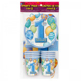 8 CT First Birthday Blue Party Pack