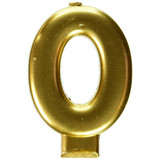 Metallic Candle Numeral #0 Gold