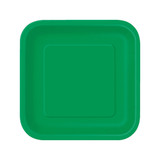 8 Ct 9" Emerald Green Square Plates