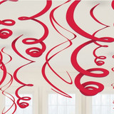 Apple Red Plastic Swirl Decorations