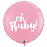 36" Oh Baby Pink Latex Balloon