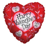 18 Inch Happy Valentine's Day Leaves Balloon