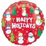 18 in. Happy Holidays Snowmen VLP Balloon