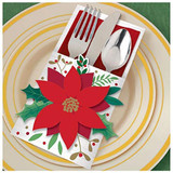 Christmas Poinsettia Cutlery Holder Deluxe Multi Pack