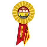 Military Pride Rosette - Yellow