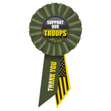 Support Our Troops Rosette - Green