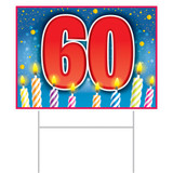 60th Birthday Yard Sign With Stakes