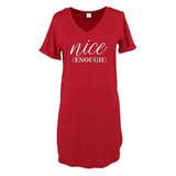 Hello Mello Holiday Sleep Shirt - Nice Enough, Red, Large/XLarge