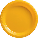Sunshine Yellow Round Plastic Plates