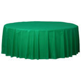 84" Festive Green Plastic Round Tablecover