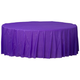 84" New Purple Plastic Round Tablecover