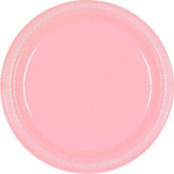 10.25" New Pink Round Plastic Plates