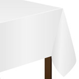 Frosty White Plastic Tablecover, 54" x 108"