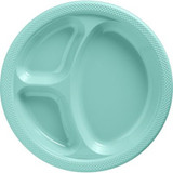 10.25" Robin's Egg Blue Divided Round Plates