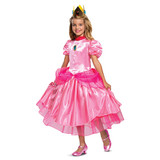 Mario Princess Peach Girls Deluxe Costume - Large