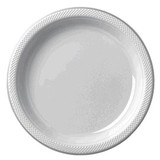 Silver Round Plastic Plates