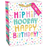 Hip Hip Hooray Birthday Paper Bag - Medium