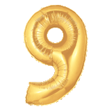 Megaloon Number Nine Gold Balloon