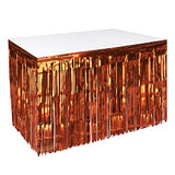 Orange 1-Ply Metallic Table Skirting