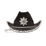 Black Felt Cowgirl Hat With Gemstones
