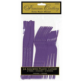 Purple Plastic Assorted Cutlery