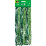 30" St. Patrick's Day Green Metallic Bead Necklaces