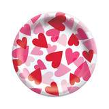 6.75" Hearts All Over Round Paper Plates
