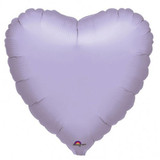 18" Metallic Pastel Lilac Heart Shaped Foil Balloon