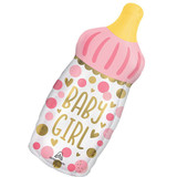 Baby Girl Bottle Super Shape Foil Balloon - 31"