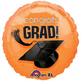 18-Inch Congrats Grad Orange Balloon