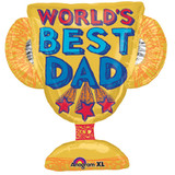 27-Inch Worlds Best Dad Trophy Shaped Balloon