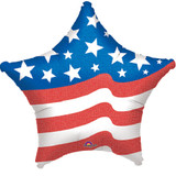 19-Inch Patriotic Star Shaped Balloon