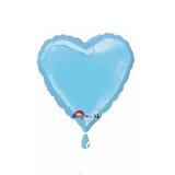 18" Pearl Light Blue Heart Flat Foil Balloon