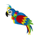 Hawaiian Luau Blue Parrot Plush Hat