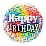 18" Rainbow Confetti Birthday Foil Balloon