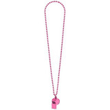 36" Pink Necklace with Whistle