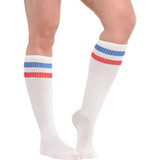 4th of July Red White and Blue Striped Knee Socks