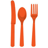 Orange Peel Assorted Plastic Cutlery Pack of 24